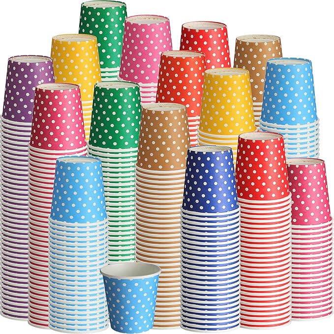 Thenshop 1000 Pack 5oz Paper Cups, Multicolor Small Disposable Cups, Dot Beverage Drinking Mini Mouthwash for Parties, Picnic, Travel, Barbecues and Event, 10 Colors