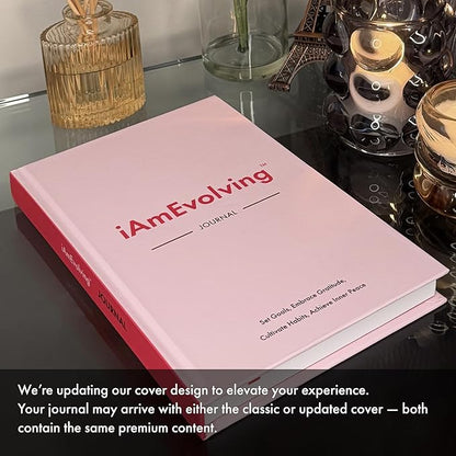 iAmEvolving Journal – Guided Gratitude & Goal Planner with Habit Tracker, Mindfulness Prompts & Daily Reflection | Undated 6-Month Self-Care & Wellness Notebook for Personal Growth (Misty Rose)