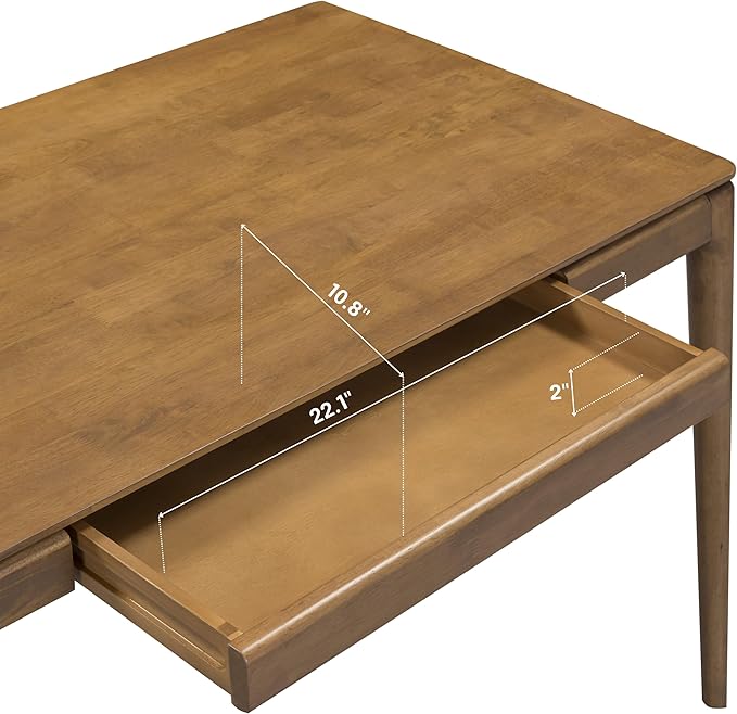 NTC Mingle Console Table 47" – Modern Desk with Drawer, Water & Heat Resistant Tabletop, Teak Look