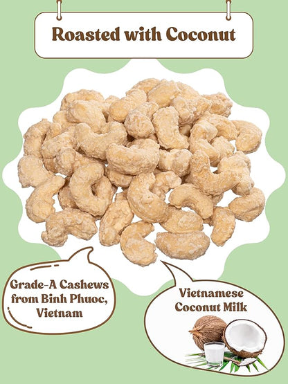 Gold Cashew Coconut Cashews - Snacks for Adults, Whole Nuts (No Mixed), Oil-Free, Healthy Foods, Natural flavor, Promote Healthy digestion, Great for On The Go Snacking, 17.64 oz (Pack of 1)