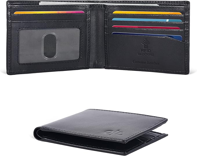 Oak Leathers Slim Leather Wallet for Men - RFID Wallets Credit Card Holder Ultra Thin Gift for Mens, Front Pocket Minimalist Design