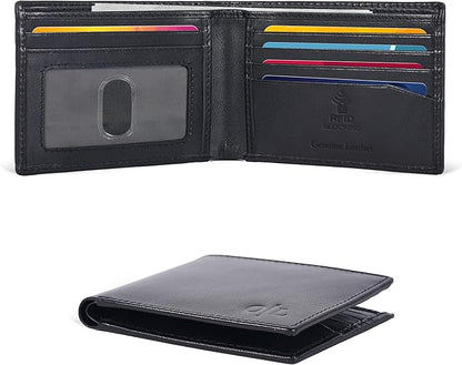 Oak Leathers Slim Leather Wallet for Men - RFID Wallets Credit Card Holder Ultra Thin Gift for Mens, Front Pocket Minimalist Design