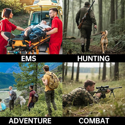 Trauma Kit, Compact Tactical IFAK Emergency Survival First Aid Kits Hemostatic Combat Wound Care Molle Pouch with Israeli Bandage, Chest Seal, Splint for Military, Black