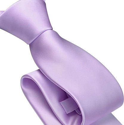Branduce 3.15"（8cm） Pre-tied Adjustable Zipper Tie and Lapel Pin Solid Necktie Handkerchief Set for Men