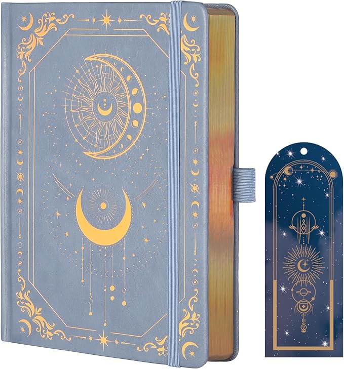 TIEFOSSI Lined Journal for Women Men, Vintage Notebooks with Bookmarks, Hardcover A5 College Ruled Notebook 316 Numbered Pages for Writing, Daily Journal for Work School, Note Taking