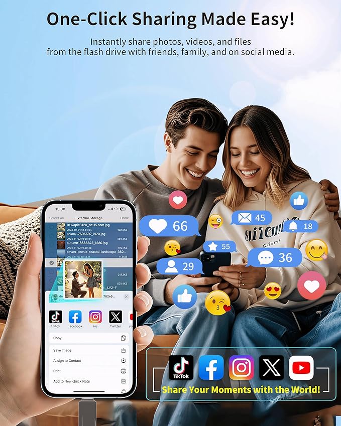 MFi Certified 512GB Flash Drive for iPhone & iPad, High-Speed Photo Stick for External Memory Storage, Backup & Transfer Files, USB Stick for iPhone/iPad/iOS/Android/PC (Available Space: ~484GB)Black