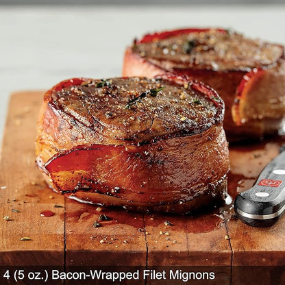 Omaha Steaks Deluxe Gift Package (4 Bacon-Wrapped Filet Mignons, 4 Steak Burgers, 4 Gourmet Jumbo Franks, 4 Au Gratin Potatoes, 4 Caramel Apple Tartlets, 1 jar Omaha Steaks Seasoning)
