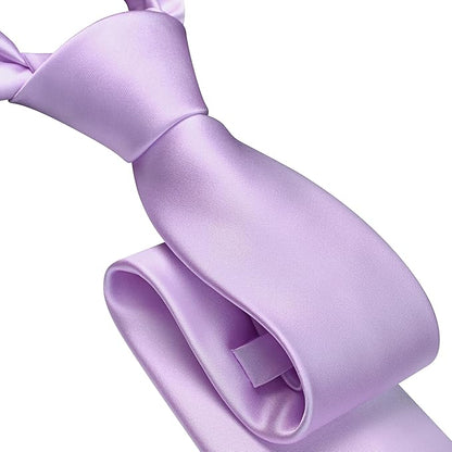 Branduce 3.15"（8cm） Mens Solid Satin Tie Pure Color Necktie for Business and Wedding + Gift Box