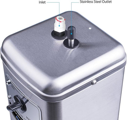 Ready Hot Compact Instant Hot Water Dispenser, Stainless Steel Tank, Wall Mounted, Adjustable Temperature Control, Includes Hot and Cold Dual-Lever Faucet with Chrome Finish, 41-RH-150-F560-CH