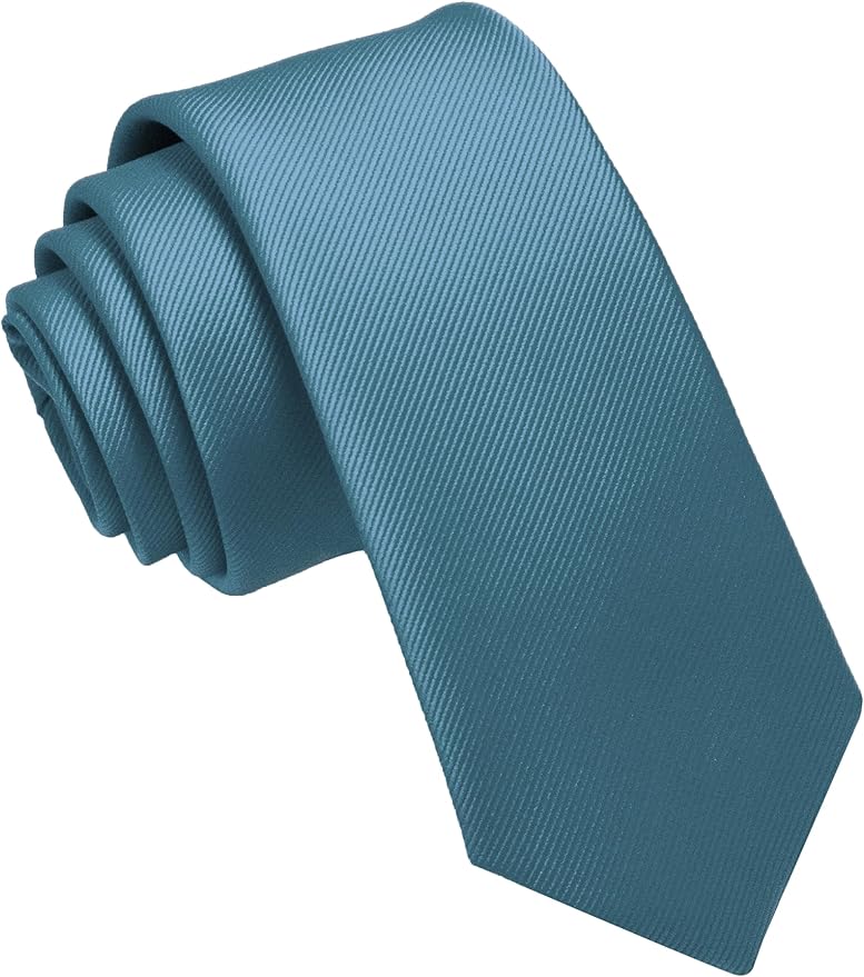 JEMYGINS 2.4" Solid Color Skinny Tie Slim Necktie for Men