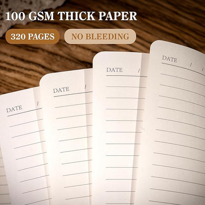 CAGIE B5 Journal Notebook for Men Women 320 Pages 100 GSM Paper Vintage Journaling Notebooks A5 Hardcover Leather Journals for Writing Travel Work Note Taking Diary, 7.6x10 in, Dark Brown