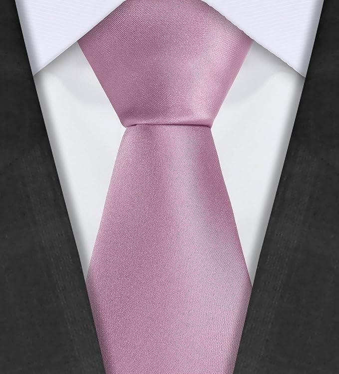 TIE G 5pcs Tie Set in WHITE OR BLACK GIFT BOX: Solid Color Necktie, Satin Bow Tie, Pocket Square, Lapel, Cuff Links
