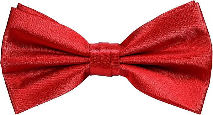 TIE G 5pcs Tie Set in WHITE OR BLACK GIFT BOX: Solid Color Necktie, Satin Bow Tie, Pocket Square, Lapel, Cuff Links