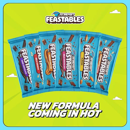 Feastables by MrBeast Dark Chocolate with Sea Salt KING Size Chocolate Bar, 2.1oz (60g), 10 count