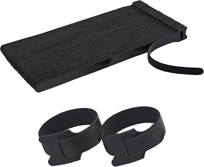 100 Pcs 10-Inch Heavy-Duty Self-Fastening Cable Ties - Durable, Reusable Straps for Wire Organization, Ideal for Home, Office, Garage, and Outdoor Use