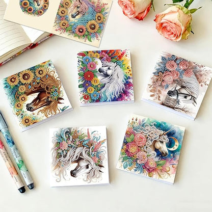 24 Pack DIY Diamond Art Greeting Cards Surprise, 5D Diamond Painting Card Kit with Envelopes for Adults, Handmade Crystal Rhinestone Art Card Craft Gift, Diamond Art Birthday Christmas Thank You Cards