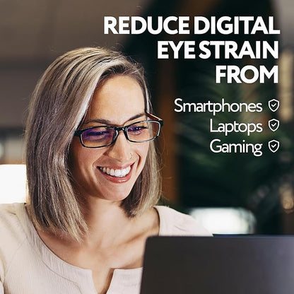 Prospek Blue Light Reading Glasses for Men and Women, Anti-Glare For Computer Use with Clear Lens 1.0 Diopters