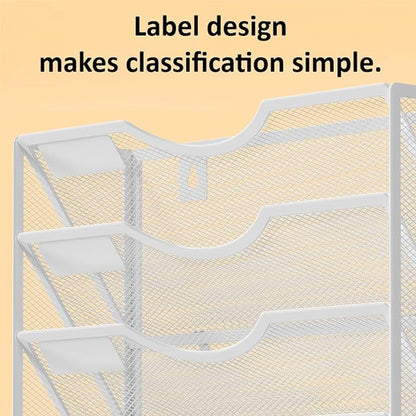 Kuntine.B Wall File Organizer Office Hanging Magazine Holder Wall File Organizer for Office Home (White, 5 Tier)