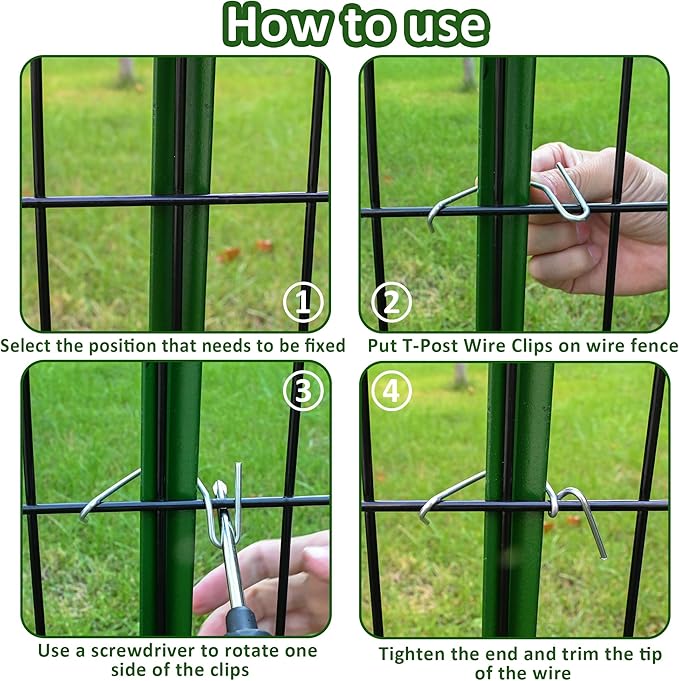 T-Post Clips Galvanized Steel Fence Clips 600 PCS 10 Gauge Convenient and Fast Installation Pre-Cut Fence Ties for T-Posts/U-Posts