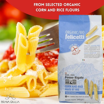 Brava Guilia Gluten Free Dinner Gift Box and Dessert Kit With Organic Pasta, Olive Oil, Tomato Sauce and Cookies all made in Italy