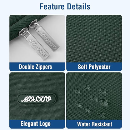 MOSISO Laptop Case 16 inch, 15-15.6 inch Laptop Sleeve Compatible with MacBook Pro 16 M4 M3 M2 M1, HP Acer Dell Lenovo ASUS Notebook, Polyester Vertical Computer Sleeve Bag with Pocket, Midnight Green