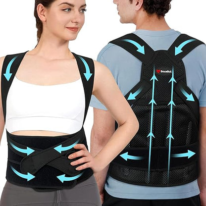 Posture Corrector for Men and Women,Upper Back Brace with Adjustable Shoulder Straps, Comfortable Posture Support for Daily Use, Discreet Fit Under Clothes (Extra Large 37.8-46.9‘’)