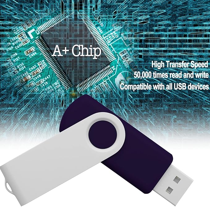 32GB Flash Drive Thumb Drives 10 Pack, JBOS USB Drive 32 GB USB2.0 Swivel Metal USB Memory Sticks, Multipack Jump Drives Colorfufl Pen Drives for Data Storage Backup