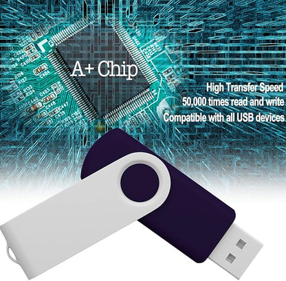 JBOS 32GB USB 3.0 Flash Drive 10 Pack - Swivel Thumb Drives in Mixed Colors