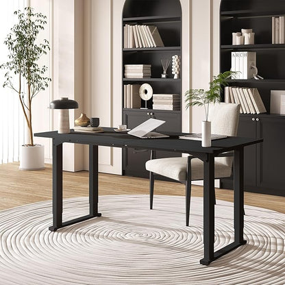 4 Legs Standing Desk, Large 55x28 Inches Electric Adjustable Height Desks with Splice Board, Stand Up Desk Home Office Computer Workstation, Black