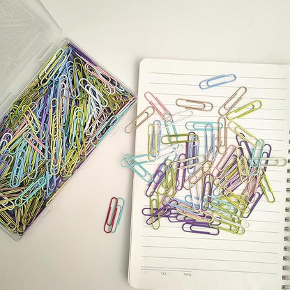 300 Pcs Paper Clips Medium Size PaperClips Assorted Colored for Clips Office Supplies Paperwork Office School and Personal Use