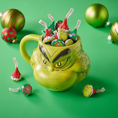HERSHEY'S KISSES Grinch Milk Chocolate, Christmas Candy Bulk Bag, 33.85 oz