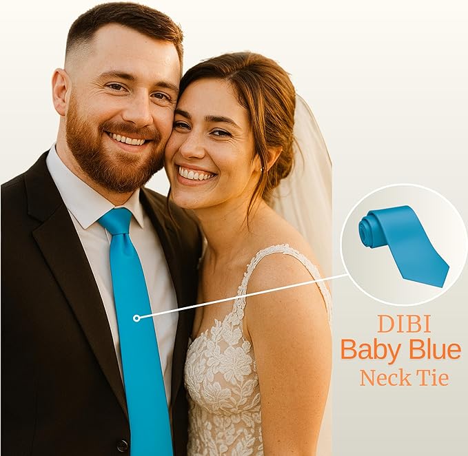 Dibi Solid Color Ties for Men, Formal Mens Ties, Neck Tie, Classic Tie for Boys Women Teens, Wedding Business Costume Necktie