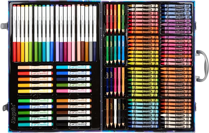 Crayola Inspiration Art Case Space Coloring Set (140pcs), Art Kit for Kids, Crayons, Markers, Pencils, Holiday for Boys & Girls, Ages 5, 6, 7 [Amazon Exclusive]