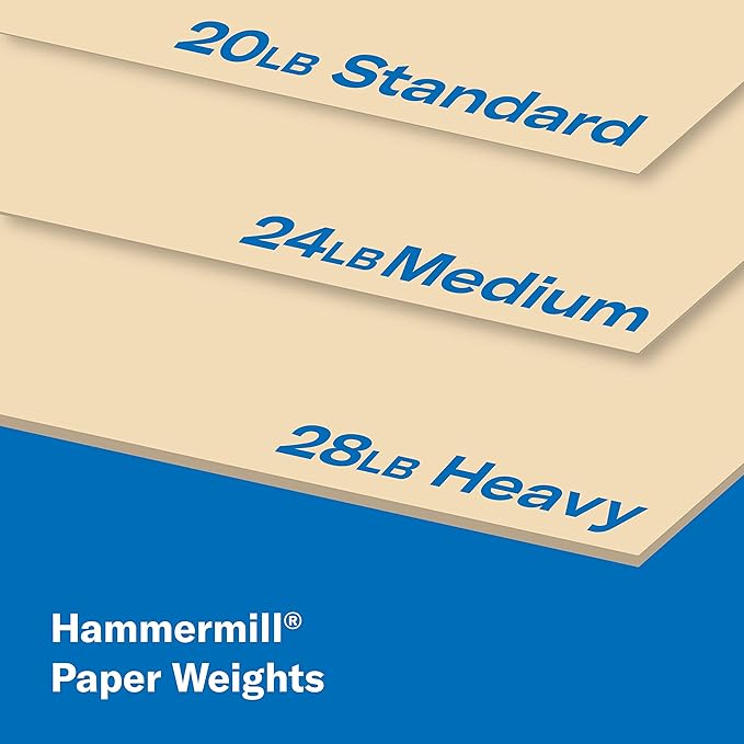 Hammermill Colored Paper, 20 lb Tan Printer Paper, 8.5 x 11-10 Ream (5,000 Sheets) - Made in the USA, Pastel Paper, 102863C