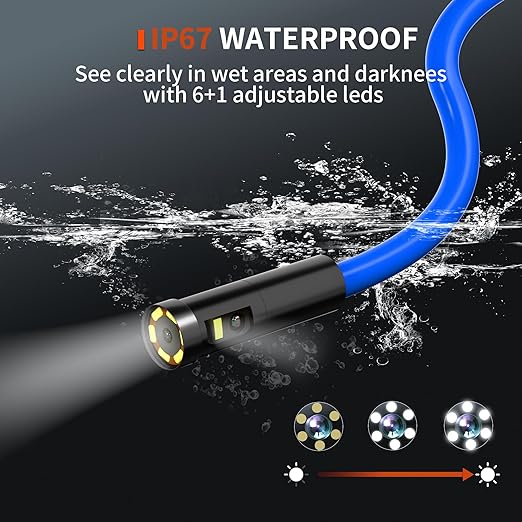 NIDAGE Dual Lens Borescope Inspection Camera 1920P HD Endoscope Camera with Light Waterproof Industrial Endoscope 11.5FT Flexible Snake Cam with 4.3'' IPS Screen, Mechanic Scope Cam Gift for Men