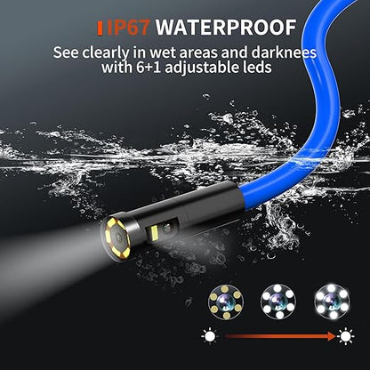 NIDAGE Dual Lens Borescope Inspection Camera 1920P HD Endoscope Camera with Light Waterproof Industrial Endoscope 11.5FT Flexible Snake Cam with 4.3'' IPS Screen, Mechanic Scope Cam Gift for Men