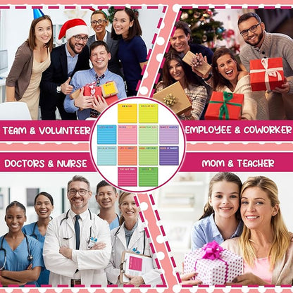 Yinder 12 Pcs Employee Appreciation Sticky Notes Xmas Gift Bulk Motivation Note Pads Mini Inspirational Note Gift for Teacher Nurse Staff Coworker Office Supply 3 x 3'' (Motivational,Dark Color)