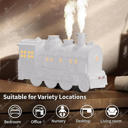 Diffuserlove Essential Oil Diffuser 300ML Train Cool Mist Humidifier Quiet Aromatherapy Diffuser with Night Light for Bedroom Desk