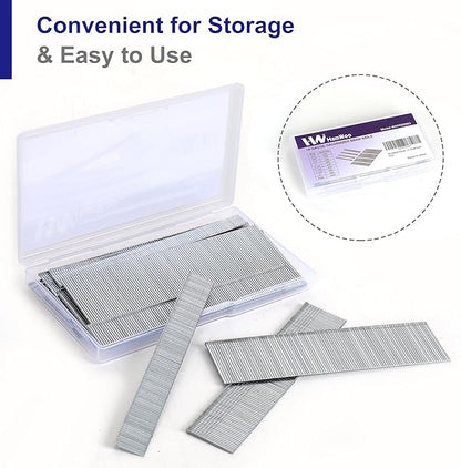 HW HAMWOO 18 Gauge 1600PCS Galvanized Brad Nails (2/5"-200,5/8"-200,3/4"-200,1"-200,1-1/4"-200,1-1/2"-200,1-3/4"-200,2"-200), Suitable for Most Brand of 18 Gauge Pneumatic and Electric Brad Nailer