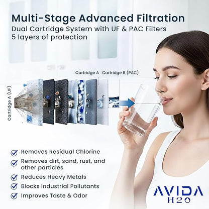 Ultra Instant Hot and Cold Water Dispenser - Bottleless Water Dispenser Countertop with Full Installation Kit and Quiet Multi-Stage Filtration + UV Sterilization & Modern Touchscreen Design