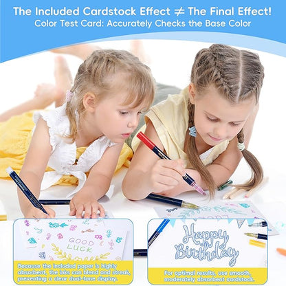 36 Colors Double Line Outline Markers, Shimmer Outline Marker Pen Set with Metallic & Glitter Effects, Self-Outline Shimmer Markers for Card Making, DIY Art, and Doodling – Perfect for Kids & Adults