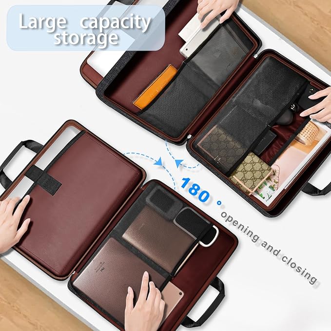 ZINZ Laptop Case 15 15.6 16 inch Sleeve, Expandable Computer Hand Bag with Multi-pockets Compatible with MacBook Pro 16 inch M4/M3/M2/M1, MacBook Air/Pro 15 inch and 15-16 inch Notebooks，B04K01