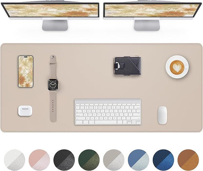 Extra Large Desk Mat - 55"x 17" Non-Slip Desk Pad for Office and Home - Ideal for Large Mouse Pad and Desk Mats on Top of Desks(Beige)