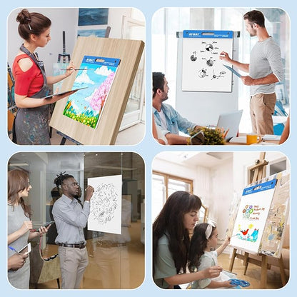 AFMAT Sticky Easel Pads, 15 in x 18 in Anchor Chart Paper, Ink Bleed-Through Resistant Flip Chart Paper for Office/Classroom/Whiteboard/Wall/Windows, 30 Sheets/Pad, 3 Pads