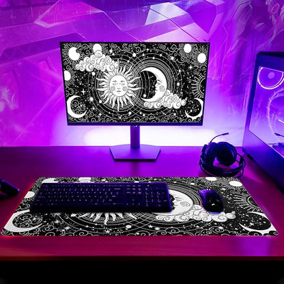 Magic Astrology Extended Big Mouse Pad Large, Gaming Mouse Pad Desk Pad,27.6x11.8 Inch Long Computer Keyboard Mouse Mat Black Mousepad with 3mm Non-Slip Base and Stitched Edge for Gaming and Office