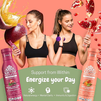Karviva 3-Day Organic Juice Cleanse, Low-Sugar, Immunity Boost with Vitamin C & D, Inspired by Ancient Detox Tonic, Prebiotic Fiber, Electrolytes & Antioxidants, Gluten-Free (6 Bottle, 12 fl.oz. each)