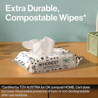 The Honest Company Hypoallergenic Multi-Use Baby Wipes for Sensitive Skin, Pattern Play, 720 Count