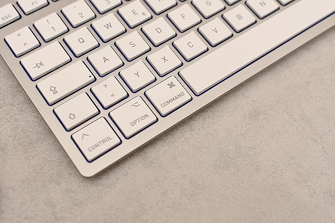 CHERRY KC 6000 Slim Keyboard Made with Mac Layout. with 12 Apple Specific Functions. Scissor Tech Typing for Near Silent. Alternative to Magic Keyboards. USB-A Wired. US Layout White and Silver.