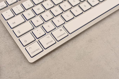 CHERRY KC 6000 Slim Keyboard Made with Mac Layout. with 12 Apple Specific Functions. Scissor Tech Typing for Near Silent. Alternative to Magic Keyboards. USB-A Wired. US Layout White and Silver.