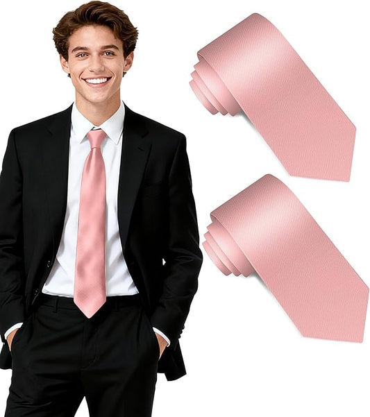 Fineknot Black Ties for Men, Formal Neckties for Men, Solid Color Mens Ties for Business, Wedding, Party, Mens Neck Tie
